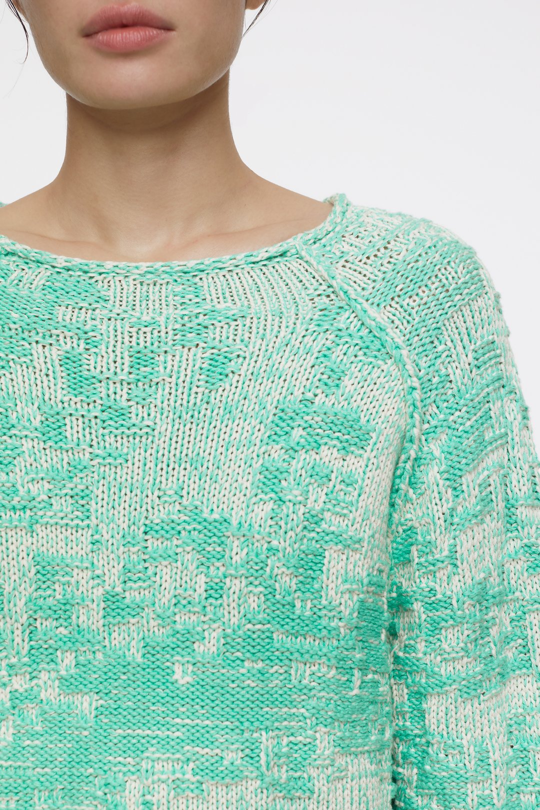 CLOSED WOMENS CHUNKY TWO-TONE KNIT - GREEN KICK