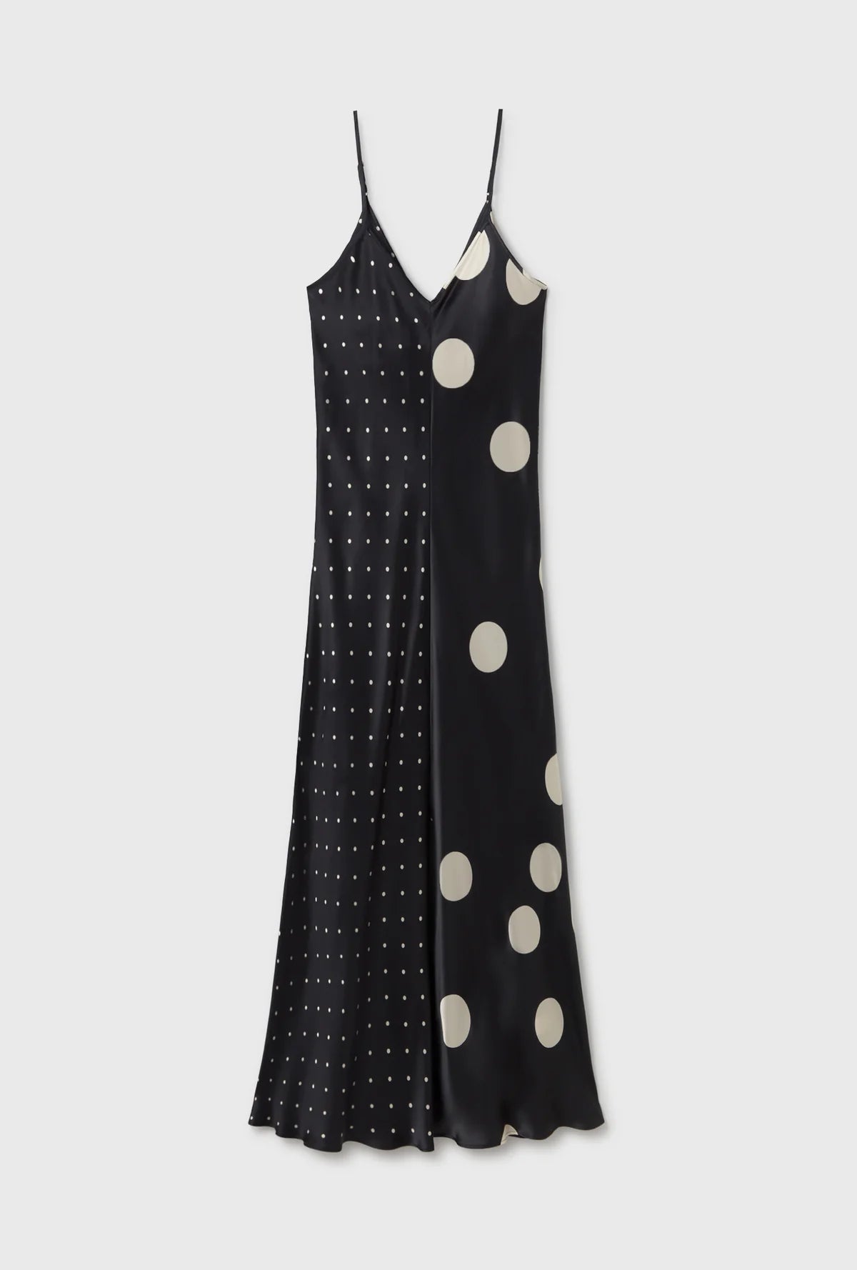 SILK LAUNDRY TWO-TONE DRESS - POLKA DOT MIX