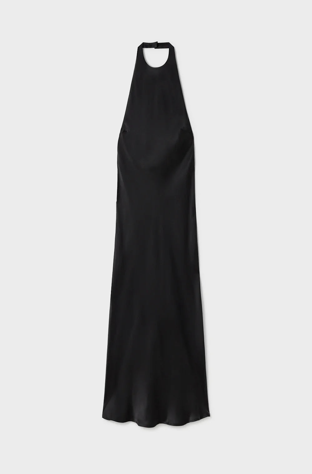 SILK LAUNDRY HALTER DRESS - BLACK