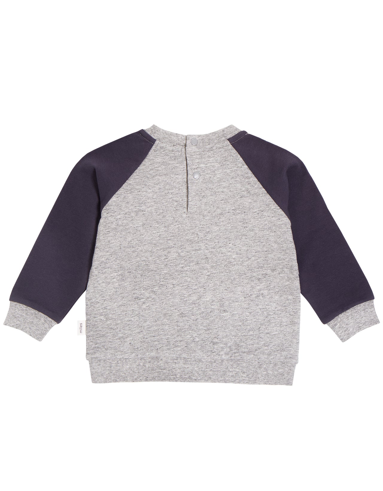 MILES INFANT TRACK SWEATER BABY - HEATHER GREY BLUE