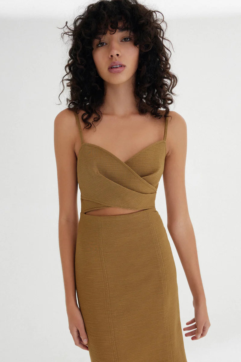 SIGNIFICANT OTHER FRANKIE MIDI DRESS - OLIVE