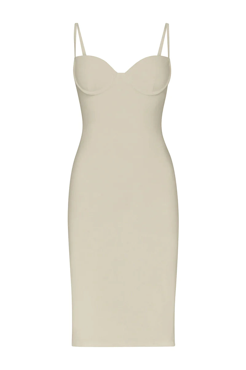 THE BALCONETTE UNDERWIRE DRESS IN STRETCH LINEN - 2 COLORS
