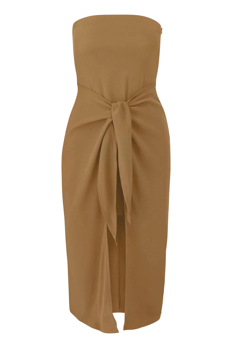 ANEMOS THE STRAPLESS D.K. WRAP DRESS IN STRETCH CUPRO - 2 COLORS