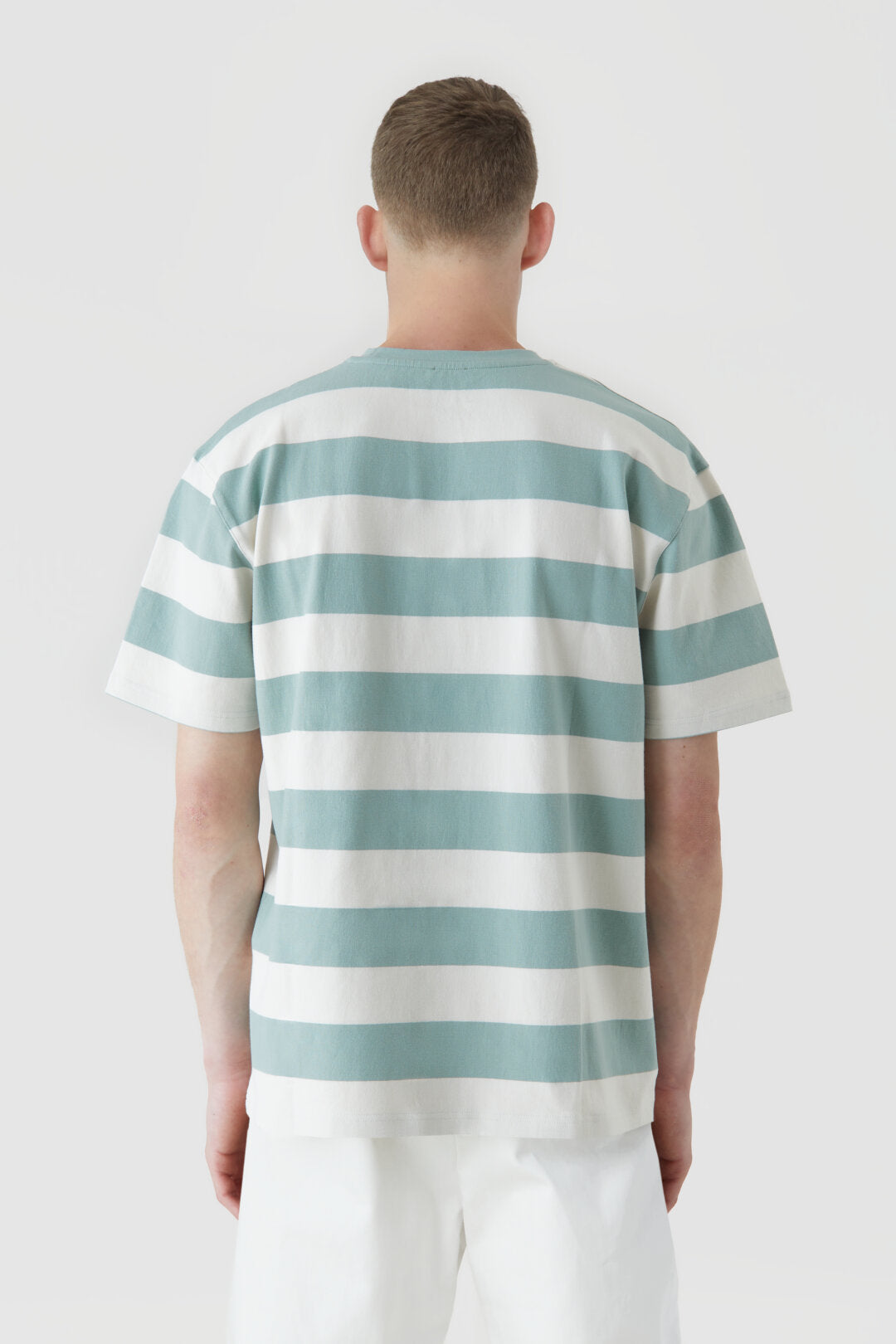 CLOSED MENS STRIPED T-SHIRT - BLUE AGAVE