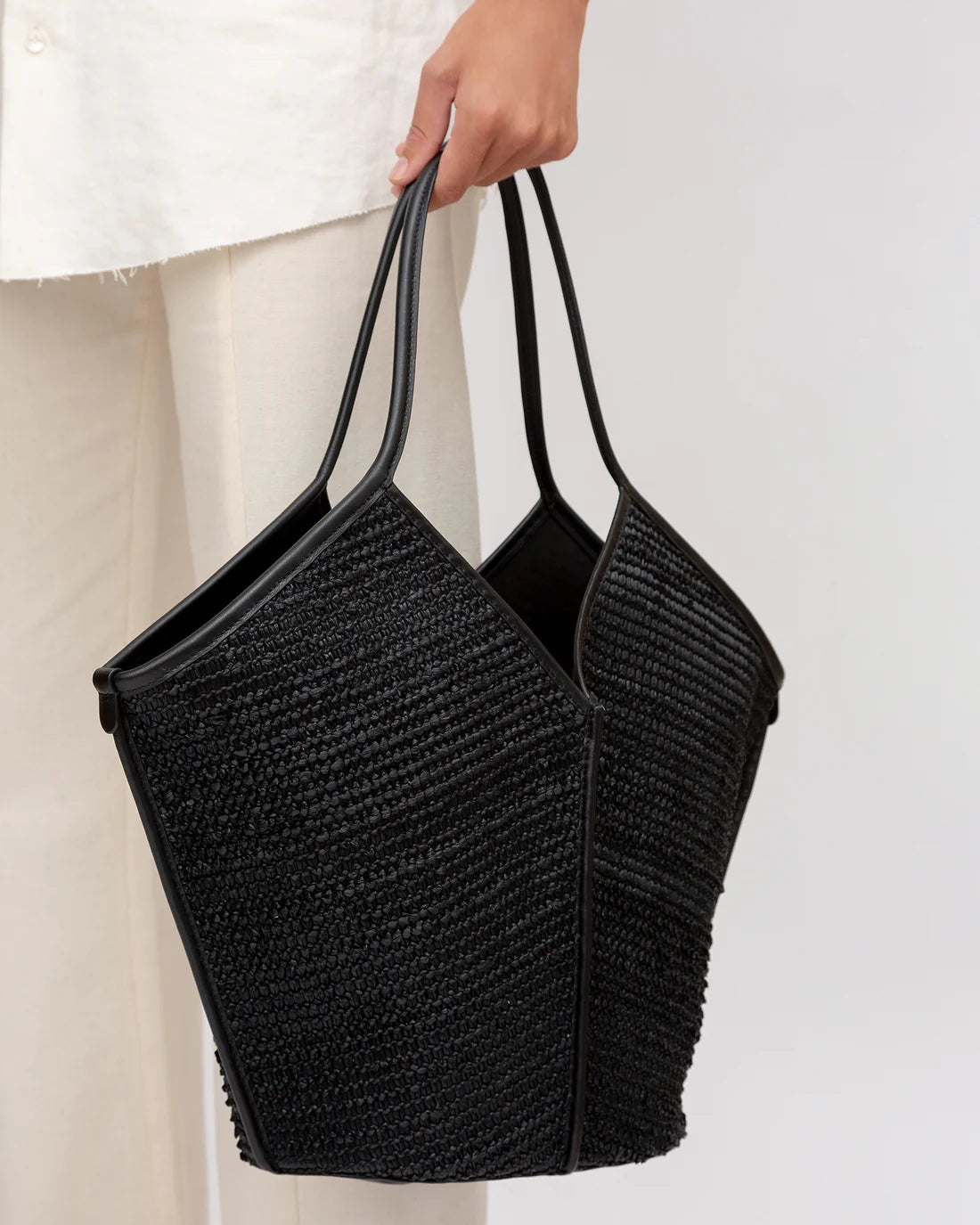 Hereu - Calella Organic Cotton-canvas Tote Bag - Womens - Black
