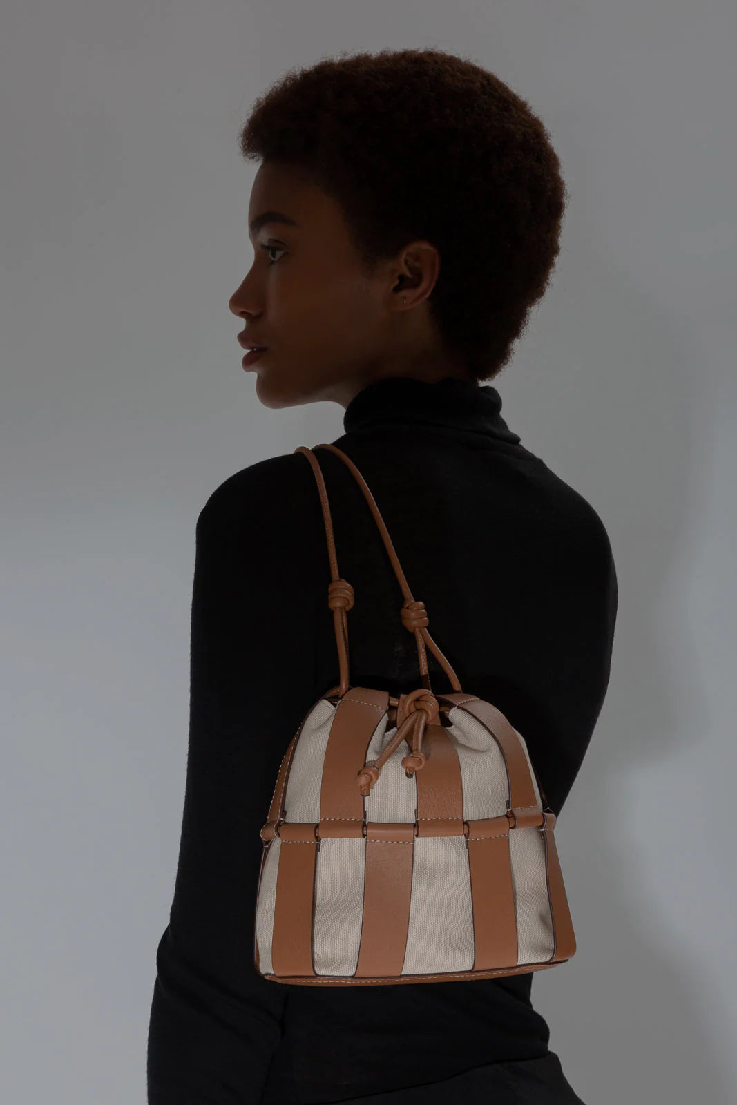 Hereu Gathered-leather Drawstring Bucket Bag In Brown