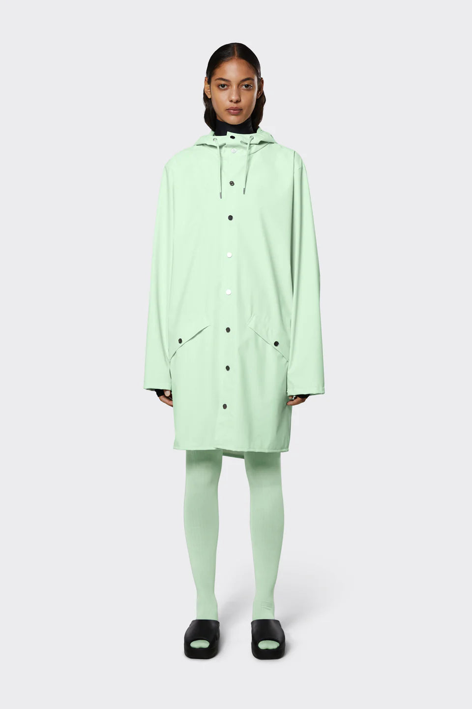 Rains long best sale jacket womens