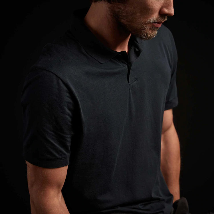 JAMES PERSE MENS LUXE LOTUS JERSEY POLO - FRENCH NAVY