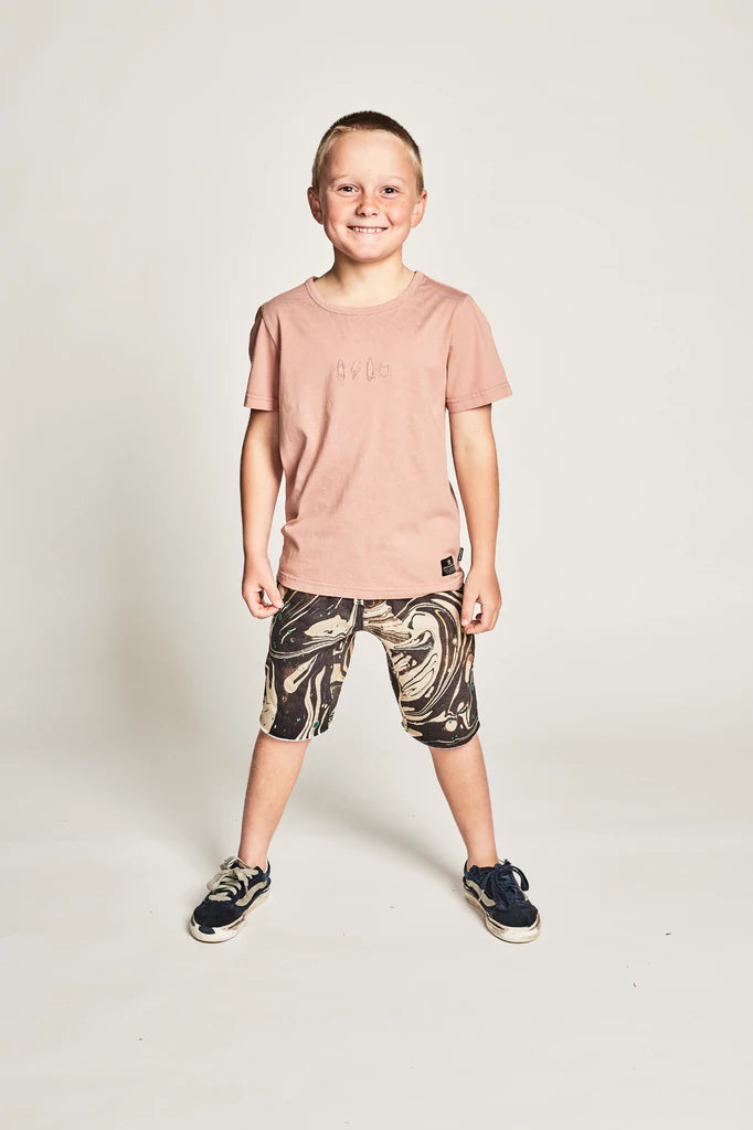 MUNSTERKIDS SQUARE TEE - WASHED FAWN