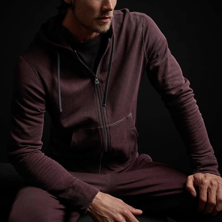 JAMES PERSE MENS VINTAGE FRENCH TERRY ZIP UP HOODY - NAPA PIGMENT