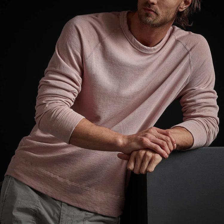 JAMES PERSE MENS VINTAGE FRENCH TERRY SWEATSHIRT - ANTIQUE ROSE PIGMENT