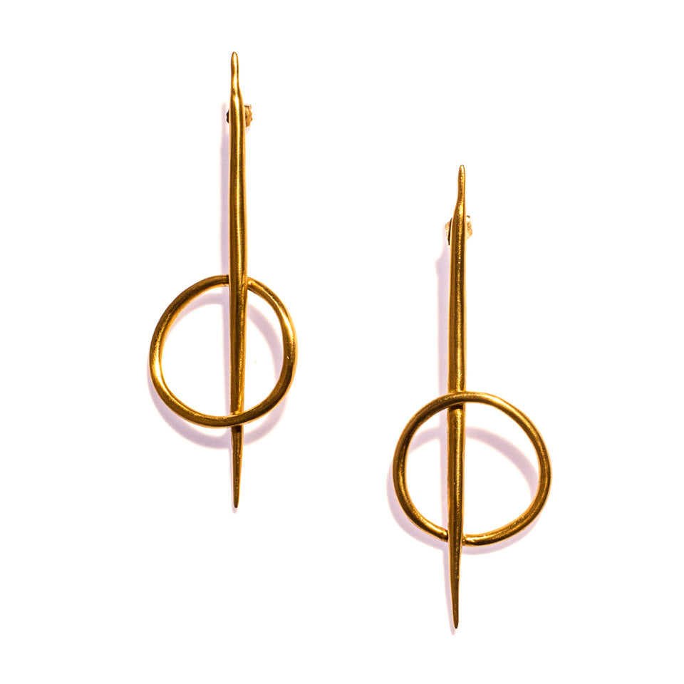Single Spike / Large Burst Earrings Brass – K/LLER COLLECTION