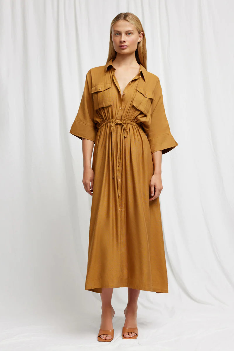 SIGNIFICANT OTHER ROSE MIDI DRESS - COPPER
