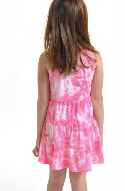 SOL ANGELES GIRL'S TIER DRESS - PASSION MARBLE