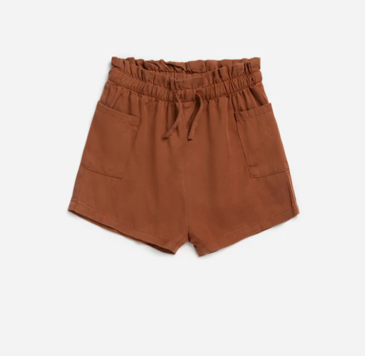 MILES THE LABEL BABY LYOCELL PAPERBAG WAIST SHORTS - 2 COLORS
