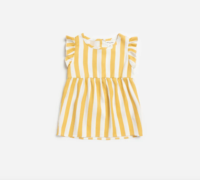 MILES THE LABEL GIRLS TOP - YELLOW STRIPE
