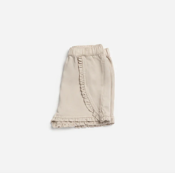 MILES THE LABEL GIRLS FRILL SHORTS - BEIGE