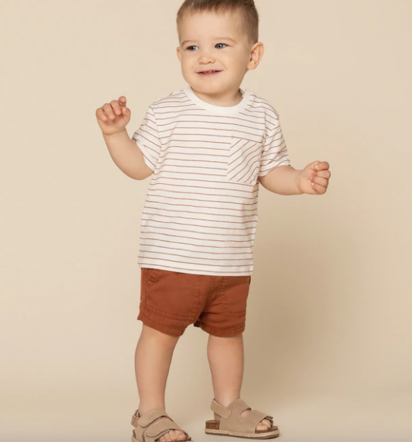 MILES THE LABEL BABY STRIPED TSHIRT - SANDSTONE