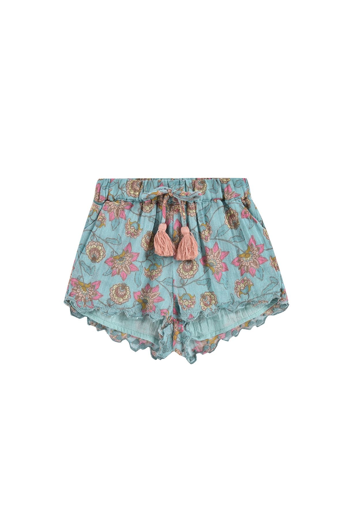 LOUISE MISHA GIRLS VALLALOID SHORTS - TURQUOISE FLOWERS