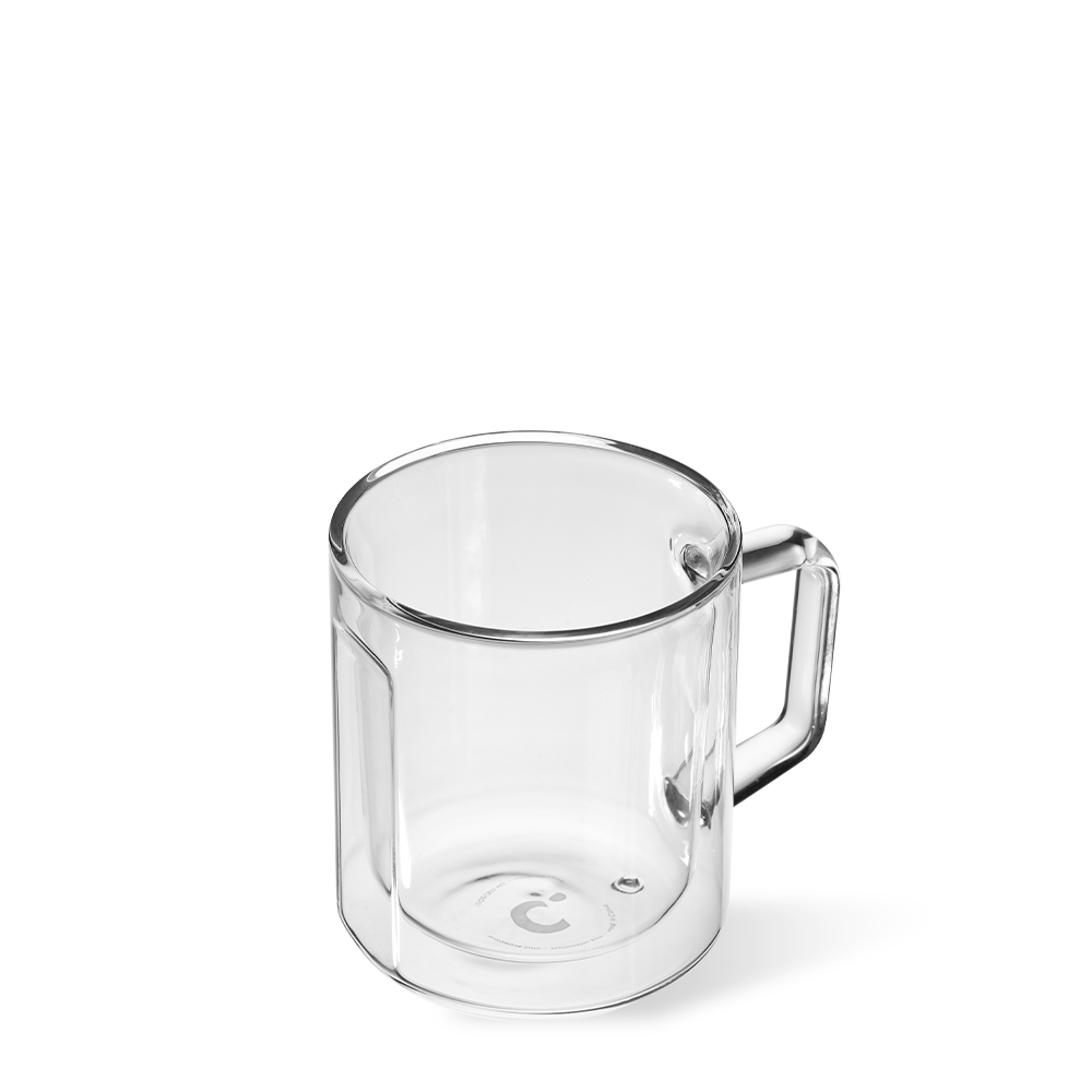 CORKCICLE GLASS COFFEE MUGS SET(2) - CLEAR