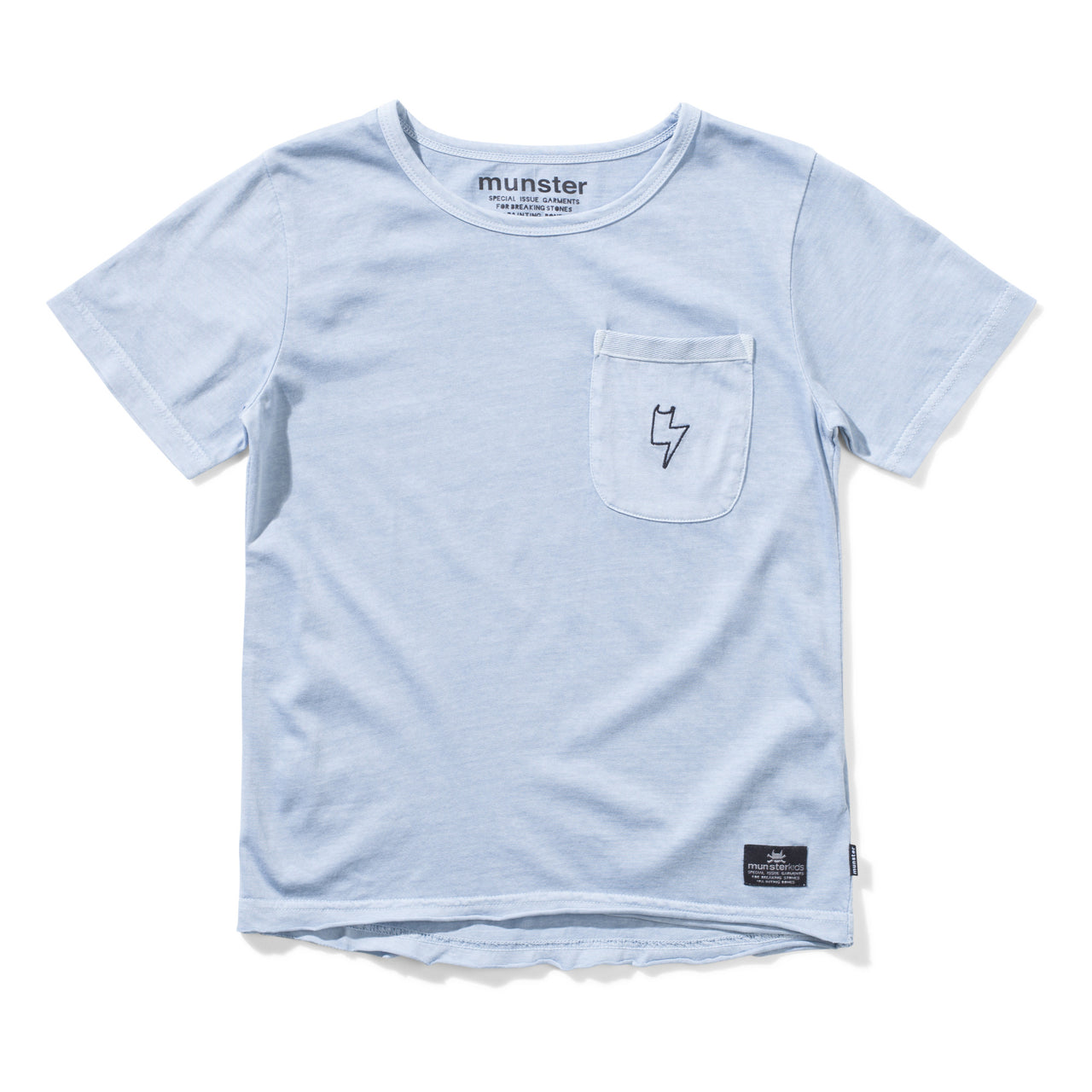 MUNSTERKIDS DROPIT SS TEE - WASHED MID BLUE