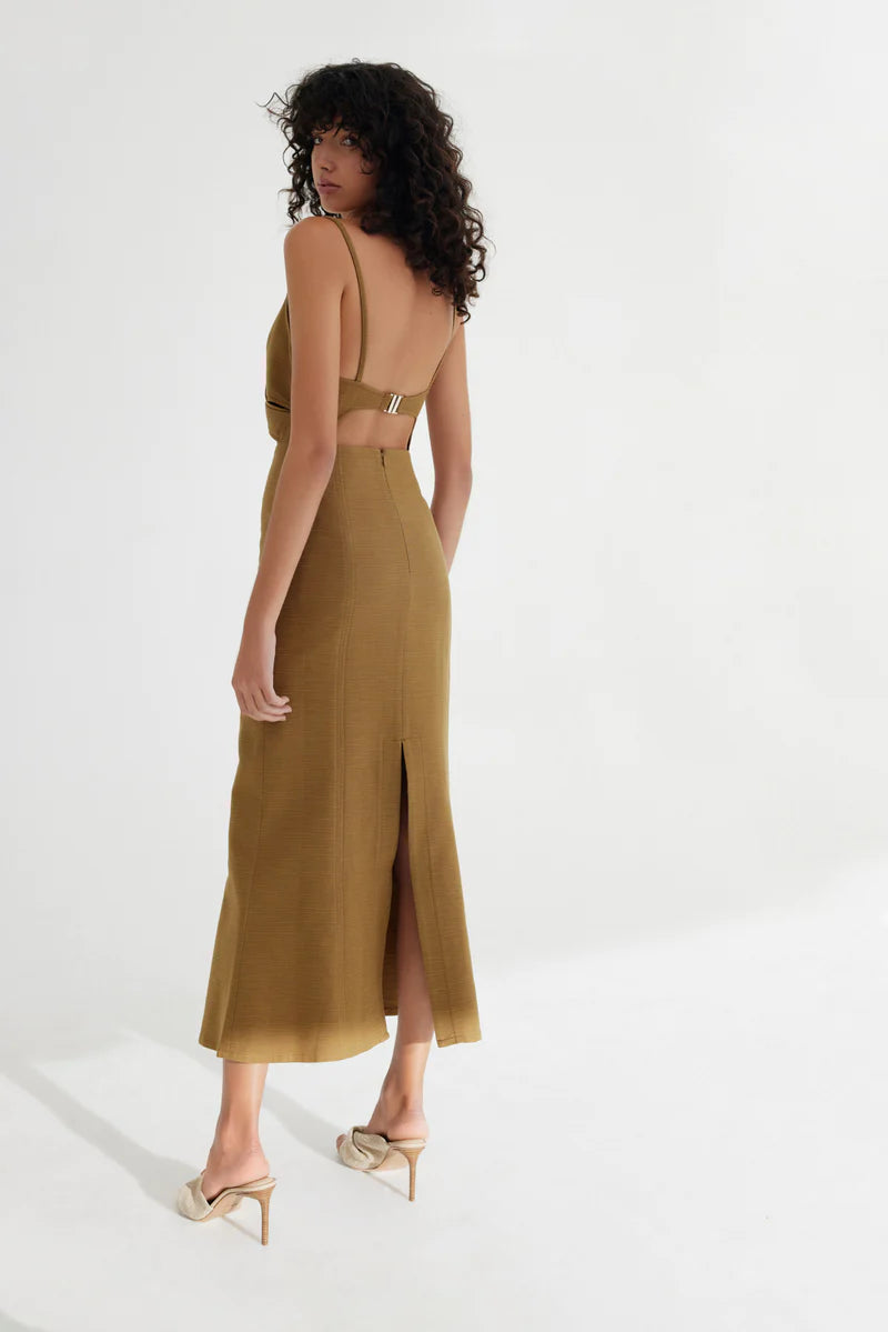 SIGNIFICANT OTHER FRANKIE MIDI DRESS - OLIVE