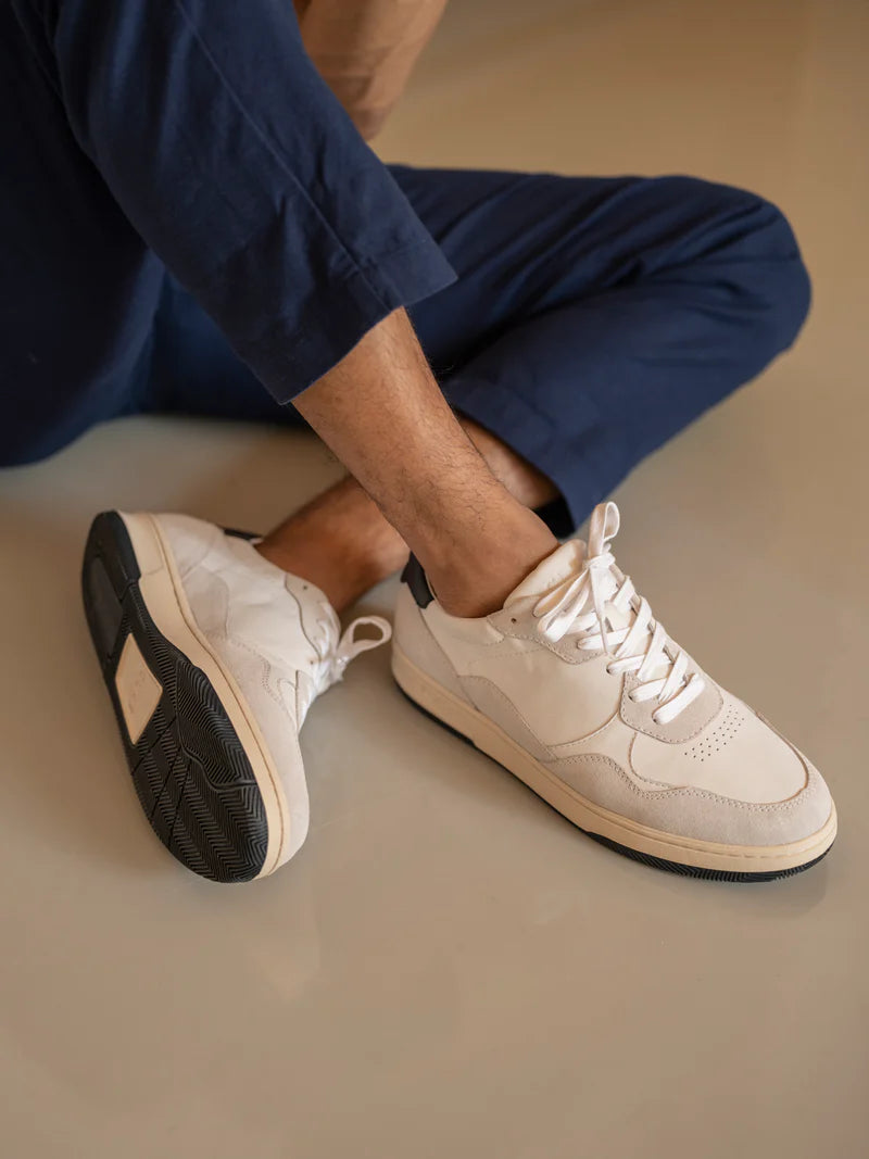 CLAE ELFORD SNEAKERS - WHITE LEATHER NAVY